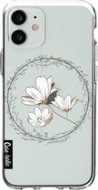 Casetastic Apple iPhone 12 Mini Hoesje - Softcover Hoesje met Design - Line Art Flower Print