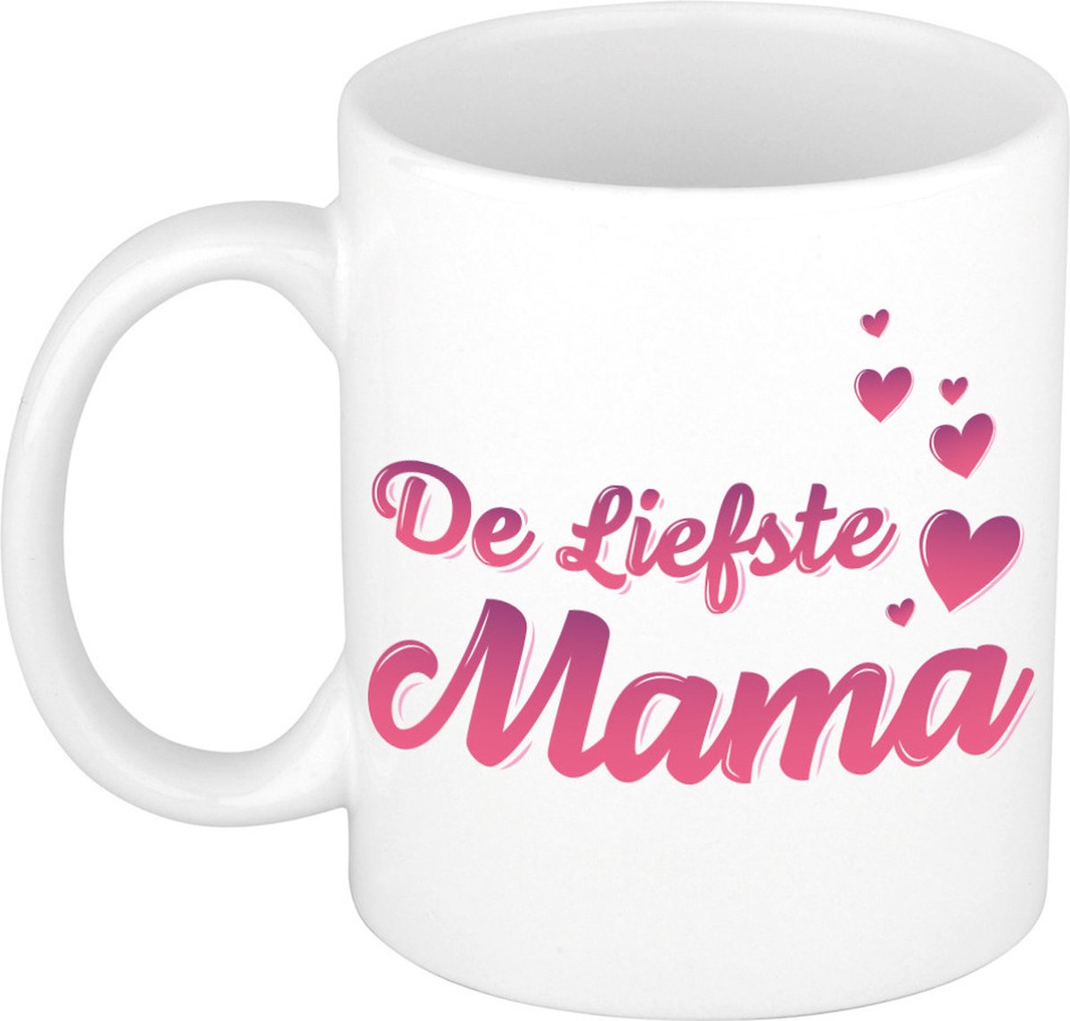 De liefste mama cadeau koffiemok - drinkbeker - voor Moederdag - verjaardag - roze hartjes