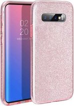 Samsung S10 Siliconen Glitter Hoesje Roze