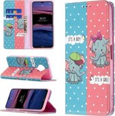 Voor Nokia X10/X20 Gekleurd Tekenpatroon Onzichtbare Magnetische Horizontale Flip PU Lederen Case met Houder & Kaartsleuven & Portemonnee (Olifant)