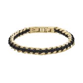 Emporio Armani Fashion Heren Armband Leer - GoudkleurigZwart