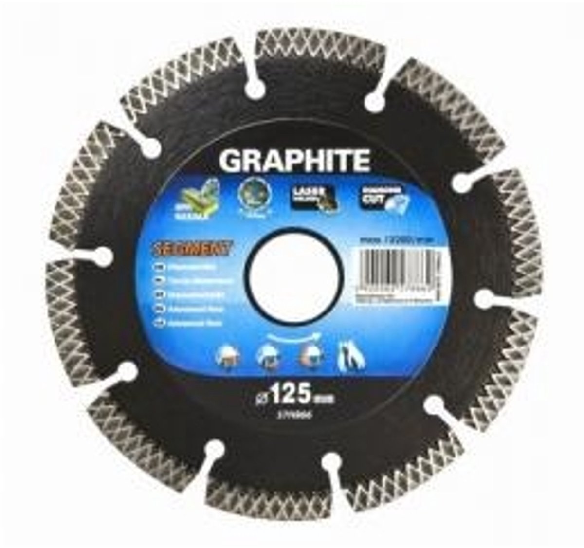 Graphite 57H868 Diamantschijf 230x22x8,0x2,5mm, Segment Type X, Gelaserd, Harde Materialen MPA EN13236