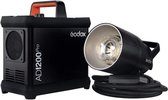 Godox 1200Ws TTL Power Pack Kit AD1200Pro flitser voor fotostudio Zwart