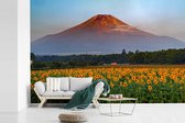 Behang - Fotobehang Bloemen - Vulkaan - Japan - Breedte 420 cm x hoogte 280 cm