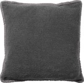 Dutch Decor BOWIE - Kussenhoes 45x45 cm - van gewassen katoen - Charcoal Gray - antraciet - met rits