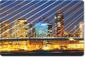 Muismat Rotterdam - Verlichting in de gebouwen in Rotterdam muismat rubber - 27x18 cm - Muismat met foto
