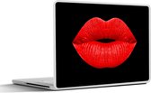 Laptop sticker - 17.3 inch - Lippen - Rood - Zwart - 40x30cm - Laptopstickers - Laptop skin - Cover