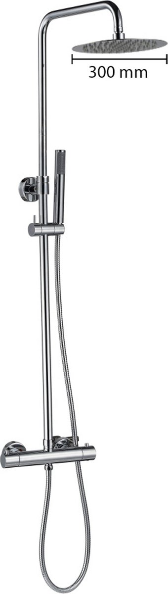 Regendoucheset Opbouw Best Design Paris-300 Thermostaatkraan Ø 30 cm Chroom