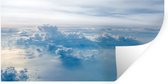 Sticker Muursticker Ciel nuageux - Vue aérienne du ciel bleu avec nuages - 160x80 cm - film adhésif autocollant - sticker mural repositionnable