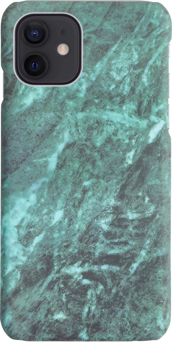 Hoesje Geschikt voor iPhone 11 Hoesje Marmeren Case Hardcover Hoes Marmer - Hoesje Geschikt voor iPhone 11 Marmer Hoes - Groen