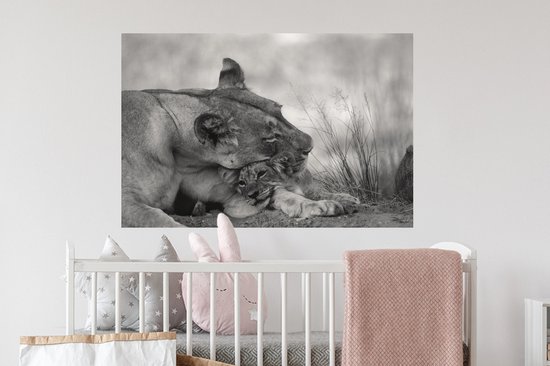 Stickers Stickers muraux - Lionne - Cub - Zwart - 90x60 cm - Feuille adhésive