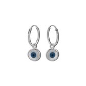 Zilveren oorbellen | Oorringen met hanger | Zilveren oorringen, boze oog