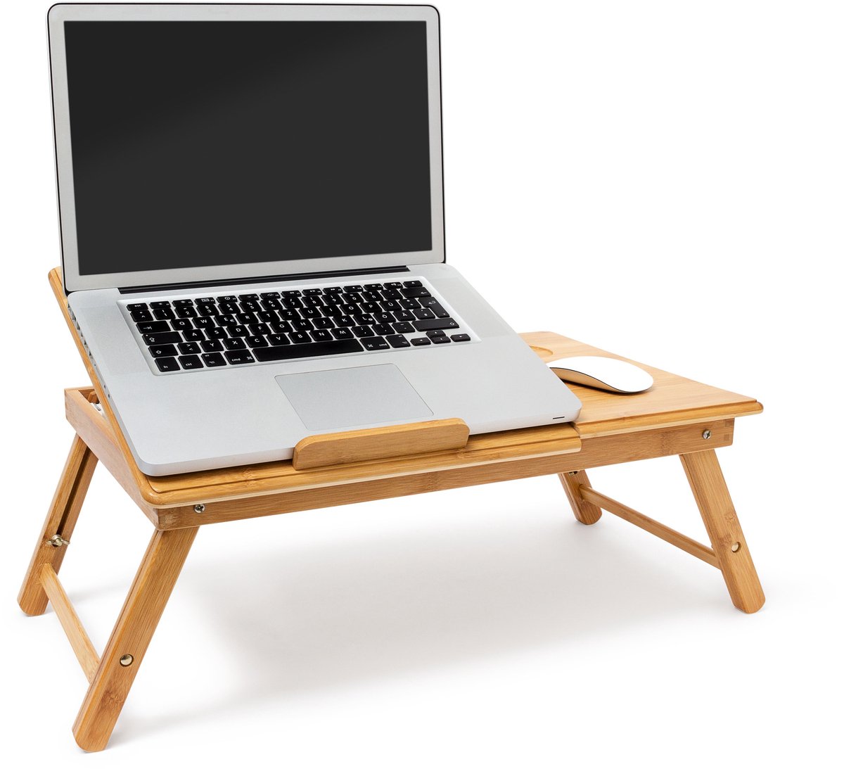 Relaxdays Laptoptafel - verstelbaar - inklapbaar lichtbruin