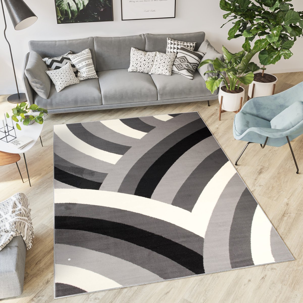 Tapiso Dream Vloerkleed Donkergrijs Binnenkleed Woonkamer Laapgolig