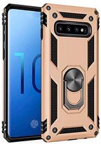 Samsung Galaxy S10 Plus Hoesje - Anti-Shock Hybrid Ring Armor goud