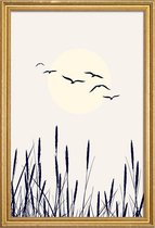JUNIQE - Poster met houten lijst Fields of Gold -30x45 /Ivoor & Zwart