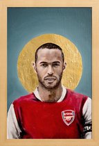 JUNIQE - Poster in houten lijst Football Icon - Thierry Henry -30x45