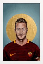 JUNIQE - Poster in houten lijst Football Icon - Francesco Totti -20x30