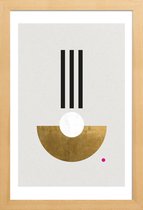 JUNIQE - Poster met houten lijst Geometry 03 -13x18 /Grijs