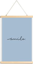 JUNIQE - Posterhanger Smile -40x60 /Blauw