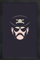 JUNIQE - Poster in houten lijst Lemmy Motorhead - minimalistisch