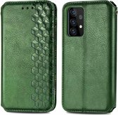 iPhone 12 Pro Luxe Book Case Hoesje met Patroon - Kunstleer - Pasjes Houder - Magneet Sluiting - Apple iPhone 12 Pro - Groen