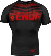 Venum SIGNATURE Rashguard S/S Zwart Rood Maat - M