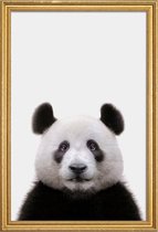 JUNIQE - Poster met houten lijst Panda -20x30 /Wit & Zwart