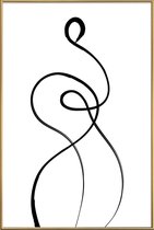 JUNIQE - Poster met kunststof lijst Figure -40x60 /Grijs & Ivoor