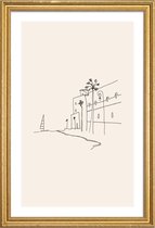 JUNIQE - Poster met houten lijst Monaco II -13x18 /Grijs & Ivoor