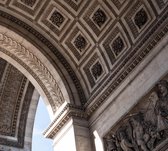 Close-up van de Arc de Triomphe in Parijs  - Fotobehang (in banen) - 450 x 260 cm