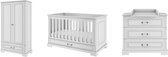 Complete Babykamer - 3 delige set - Multifunctioneel ledikant 70x140 cm - 3 lade commode - 2-deurskledingkast