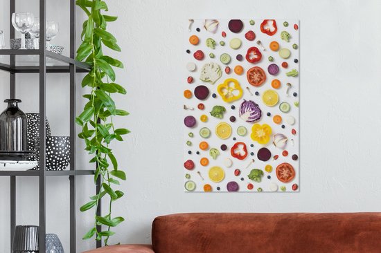 Légumes sur une table toile 2cm 40x60 cm - Tirage photo sur toile (Décoration murale salon / chambre)