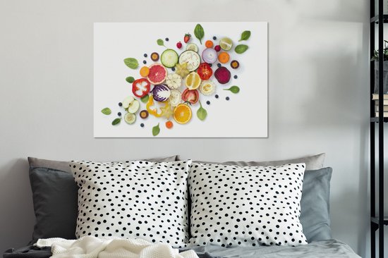 Toile empilée de légumes 2cm 60x40 cm - Tirage photo sur toile (Décoration murale salon / chambre)