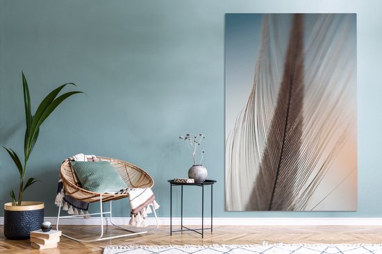 Gros plan d'une toile plume 2cm 120x180 cm - Tirage photo sur toile (Décoration murale salon / chambre) XXL / Groot format!