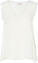 Cassis - Female - Soepele top met kleine volants  - Wit