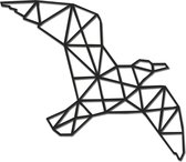 Hout-Kado - Meeuw - Large - Zwart - Geometrische dieren en vormen - Hout - Lasergesneden- Wanddecoratie