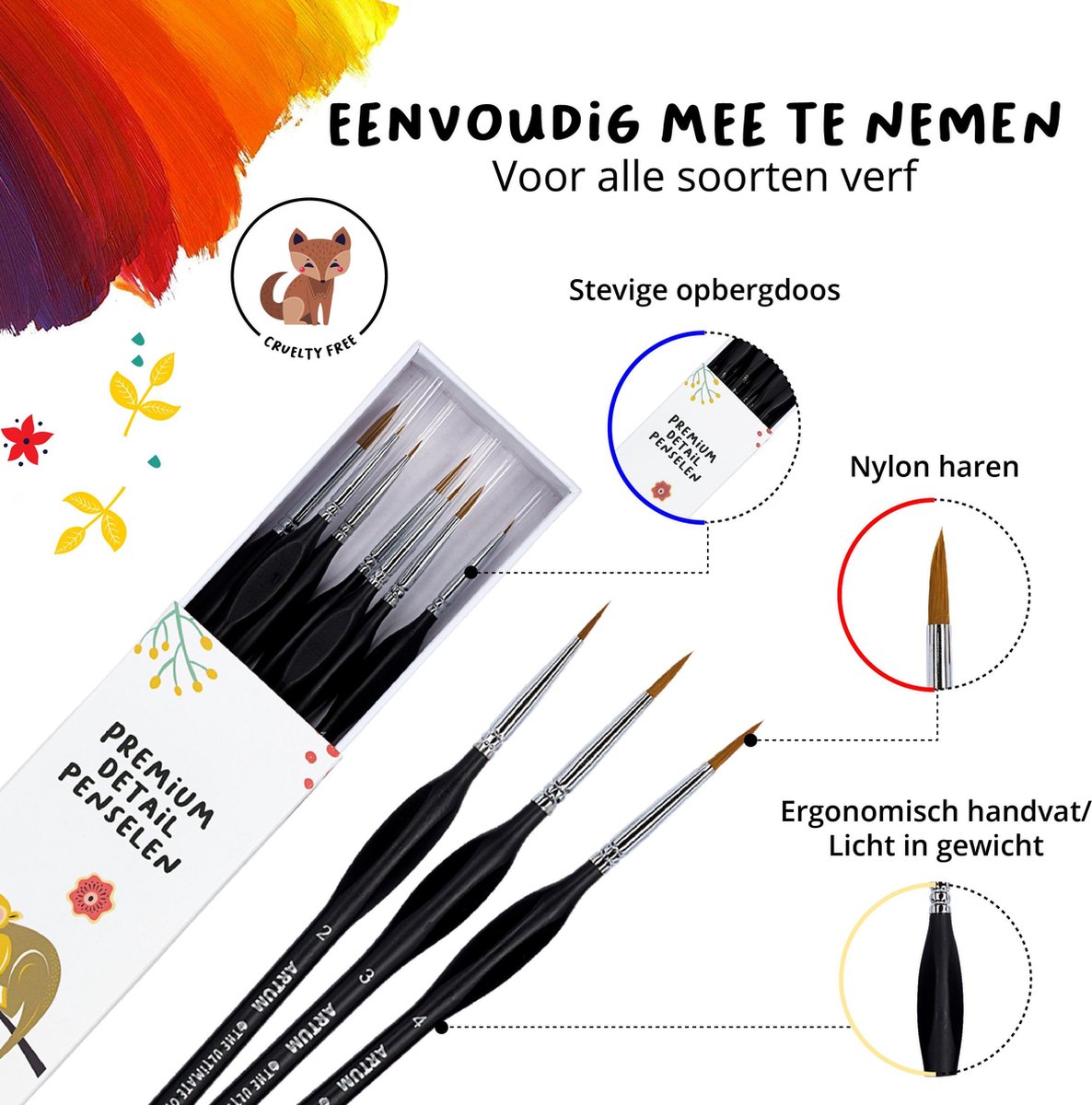 Penselen Set voor Schilderen op Nummer - 10 Delig - Waterverf - Aquarelverf - Acrylverf - Modelbouw - Warhammer 40k - Volwassenen — afbeelding 6