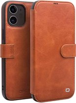 Qialino Genuine Leather Boekmodel hoesje iPhone 11 - Lichtbruin