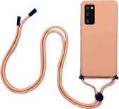 FONU Siliconen Backcase Hoesje Met Koord Samsung Galaxy S20 - Roze