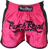 Punch Round™ FTX Muay Thai Short Roze Zwart Kies hier uw maat: XXS = Jeugd +/- 6-8 jaar