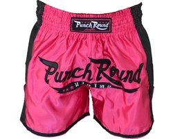 Punch Round™ FTX Muay Thai Short Roze Zwart - XXS = Jeugd +/- 6-8 jaar