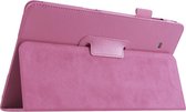Litchi Texture Horizontal Flip Effen lederen tas met houder voor Galaxy Tab E 9.6 / T560 / T561 (roze)