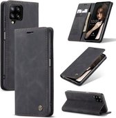 CaseMe - Samsung Galaxy A12 Hoesje - Wallet Book Case - Magneetsluiting - Zwart