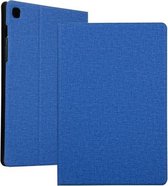 Voor Samsung Galaxy Tab A7 / T500 Fabric Texture Horizontale Flip PU Leather Case met houder (blauw)