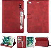Voor iPad Mini 1/2/3/4/5 Tablet Mode Kalfsstructuur Rits Horizontale Flip Leren Case met Standaard & Kaartsleuven & Portemonnee & Wek- / Slaapfunctie (Rood)