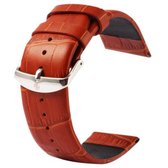 Kakapi voor Apple Watch 38 mm Krokodiltextuur Klassieke gesp Echt lederen horlogeband, alleen gebruikt in combinatie met connectoren (S-AW-3291) (bruin)