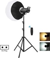 PULUZ 150W 3200K-5600K studiovideolamp + 2,8m lichthouder + 65cm opvouwbare lantaarn Softbox fotografiekit (EU-stekker)