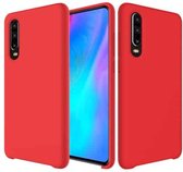 Effen kleur vloeibaar siliconen valbestendig beschermhoesje voor Huawei P30 (rood)