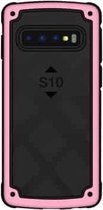 Schokbestendige pc + TPU-hoes voor Galaxy S10 (roze)
